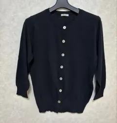 NIMESブラック七分袖カーディガン