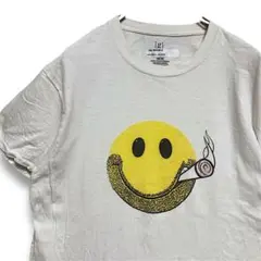 BMOQ スマイリー Tシャツ 古着 スマイル マーク おじさん タバコ ネタ