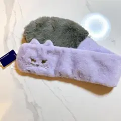 新品 未使用 タグ付き ANNA SUI mini 猫 マフラー ファー 紫