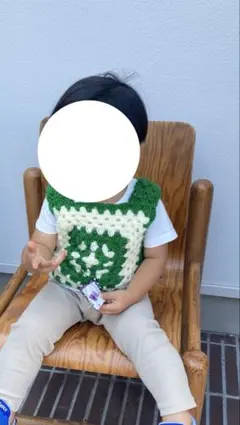 キッズ ハンドメイド ベスト ビスチェ ニット