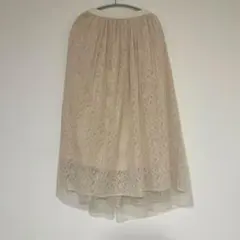 フレアスカート M 透け感 レース
