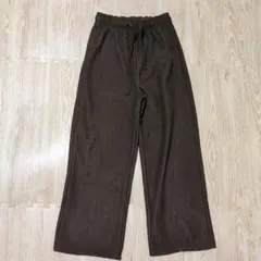 裏起毛ワイドパンツ　ブラウン　Мサイズ　秋冬