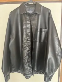 【nano UNIVERSE】ブラック 合成皮革ジャケット