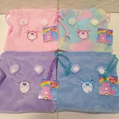 【新品/未使用/タグ付き】ケアベア フリースポーチ 4個セット