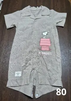 スヌーピー 半袖 ロンパース 80サイズ