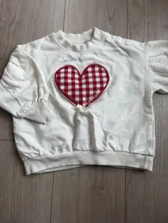 バースデイ　コトリ　ハート型チェック柄トレーナー