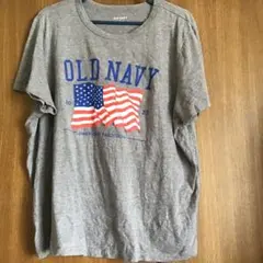 OLD NAVY アメリカ国旗プリント Tシャツ 【XL 】グレー　薄地のサムネイル