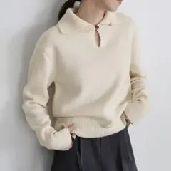selectmoca ボタンデザインハイネックニット　アイボリー