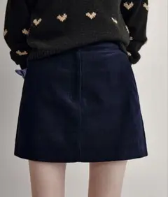 Fano Studios コーデュロイ ミニスカート　ネイビー