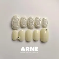 【No.162】ネイルチップ 韓国ネイル チェックネイル ぷっくりネイル 透明感