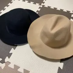 GU ウール フェルトハット 帽子 ツバ　2色セット