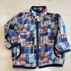 ミキハウス ホットビスケッツ チェック柄 ウィンドブレーカー 90cm