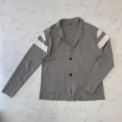 美品 DoCLASSE テーラード ニット カーディガンジャケット XL グレーのサムネイル