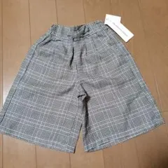 【同梱150円】ハーフパンツ 100cm グレーチェック　女子　新品タグ付き