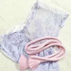 ⑩*o様 和37 帯揚げ 帯締め セット 紫 ピンク 白 しぼり