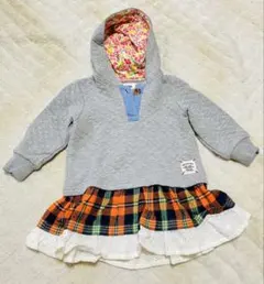 BOBSON レイヤード風トレーナー　フード付き　80cm