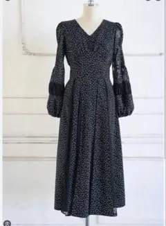 Herlipto Lace-Trimmed Pin Dot Dress