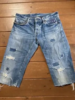 ヒステリックグラマー ダメージ加工 スタッズ デニム ショートパンツ USED美品】ヒステリックグラマー ダメージ加工 デニム ショート32