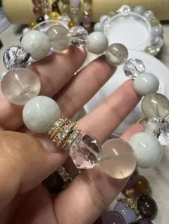 天然石✦水晶✦ブレスレットorステーションネックレス14kgf✦3Way
