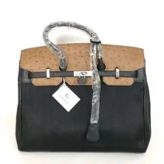 GRACIOUS グレイシャス ハンドバッグ オーストリッチ レザー キャメル