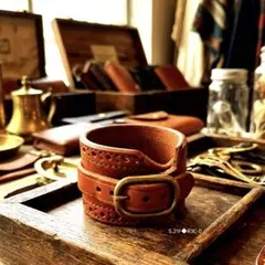 DELUXE RealLeather デラックス リアルレザー 本革バングル真鍮 - メルカリ