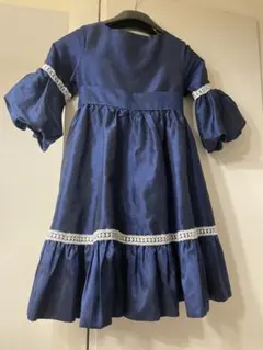 美品 キャサリンコテージ ネイビー フリル付きドレス