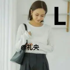 【新品】しまむら 田中里奈 mysa 袖シアートップス長袖Lサイズ 中白ホワイト