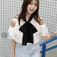 MERCURYDUO アメスリラッフルボウタイブラウスのサムネイル