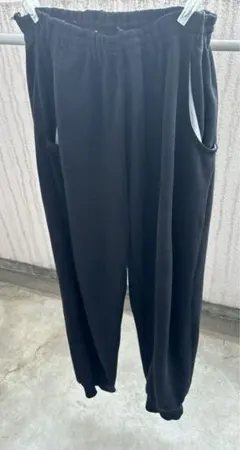 フリース ブラック ジョガーパンツ