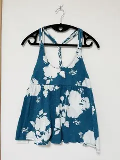 キャミソール トップス ROXY ブルー 花柄　US Sサイズ