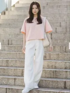 コットンオーバーサイズクロップドT