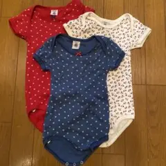 プチバター　ロンパース3点セット