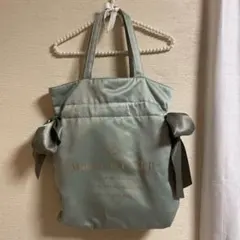 Maison de FLEUR リボン付きトートバッグ グリーン