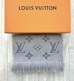 【Louis Vuitton】ロゴマフラー グリペルル　グレー灰色