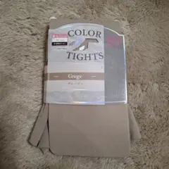 新品 80デニール カラータイツ グレージュ M〜L 締め付け軽減 ハラダ