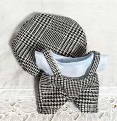 すのチル チルぬい服3点セット(水色シャツ✕サスペンダーパンツ✕ベレー帽)