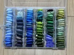 刺繍糸　まとめ売り　 ブルー、グリーン系　収納ケース付き