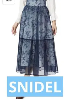 【美品】SNIDEL プリーツシフォンレイヤードプリントスカート　春夏