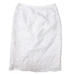 23区 オンワード樫山 スカート レース ホワイト 綺麗　36