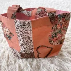 ハンドメイド　花柄ミニ手提げカバン　バックイン　小物入れ