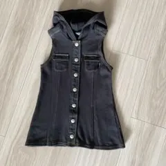 COMME CA ISMフード付きジャンバースカート90