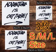 3枚 S M L ADVENTURE IS OUT THERE! ステッカー