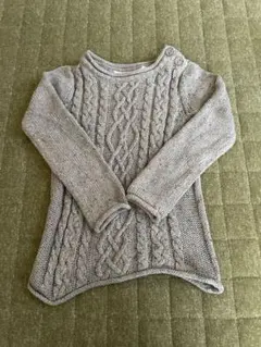 ケーブル編みニット セーター グレー 長袖 ベビー キッズ