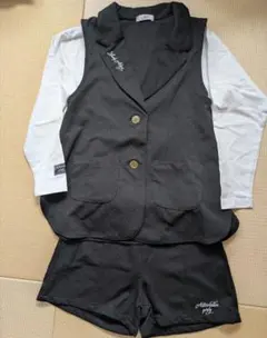 ALGY セットアップ （ベスト 長袖Tシャツ ショートパンツ）　黒