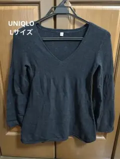 ユニクロ UNIQLO ブラック 長袖 ニット Lサイズ