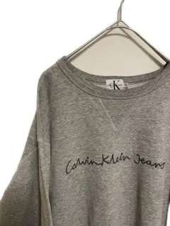 90s ck calvin klein 古着 スウェット ブランドロゴ　グレー