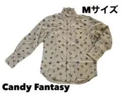 Candy Fantasy 長袖シャツ ベージュ 総柄 Mサイズ