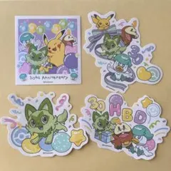 ポケモン 韓国 デコステッカー 30周年 フシギダネ ヒトカゲ ゼニガメ