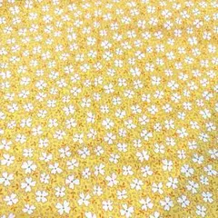 小花柄　綿プリント　黄色地　1.5メートル