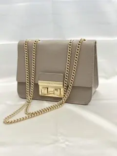 【美品】FURLA フルラ メトロポリス チェーンショルダーバッグ グレージュ